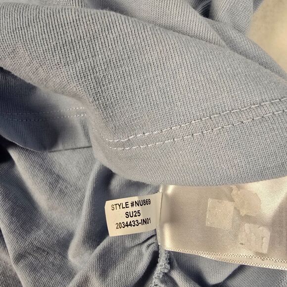 Madewell Women’s Side-Cinch Puff Sleeve Light Blue Cotton Tee XXS NWOT - Picture 7 of 15